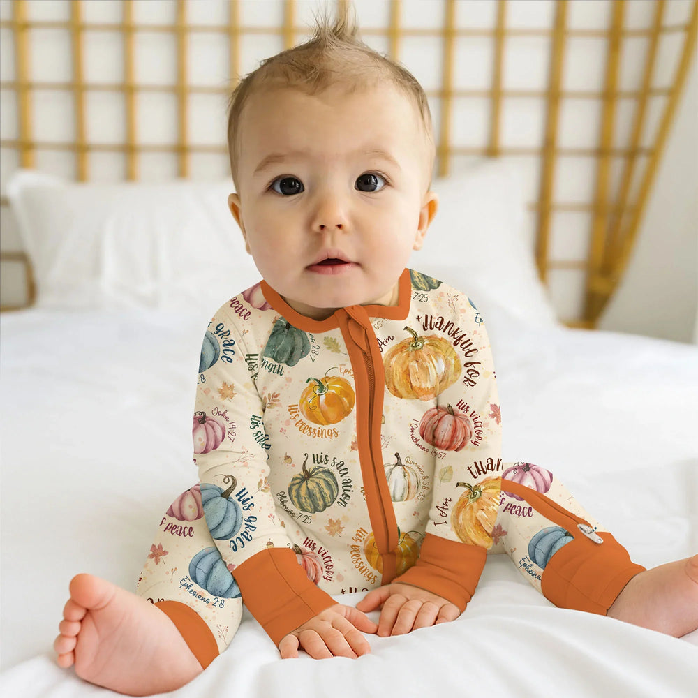 Christian Thanksgiving Convertible Zippy , Christian Thanksgiving Convertible Zippy - 0-3M / Chocolate Brown