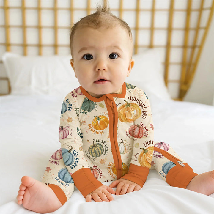 Christian Thanksgiving Convertible Zippy , Christian Thanksgiving Convertible Zippy - 0-3M / Chocolate Brown