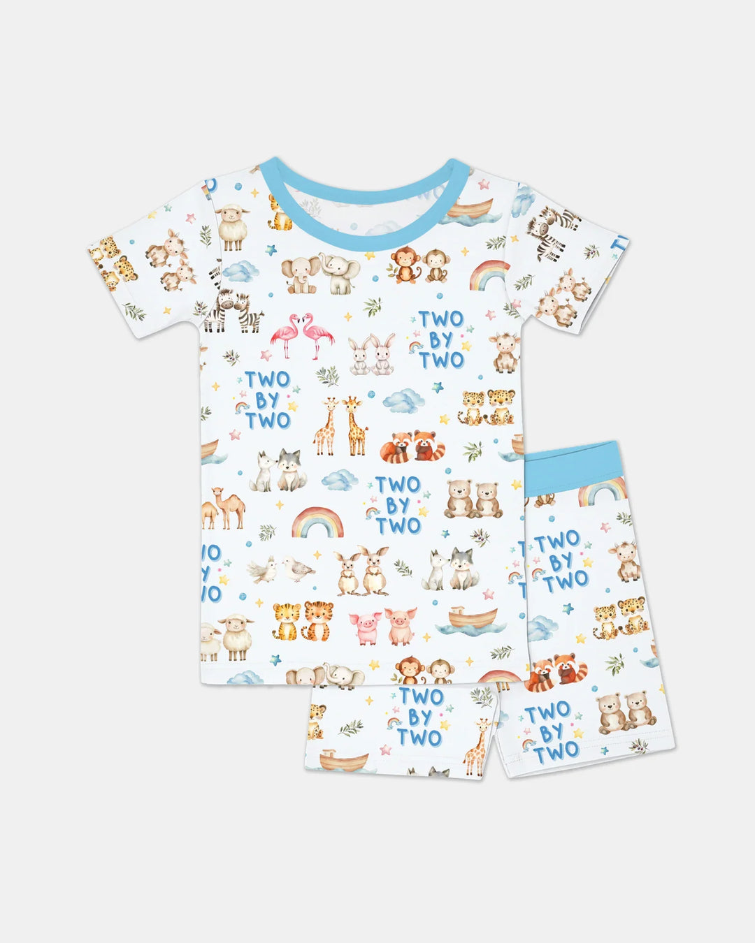 Template Zweiteiliges Pyjama-Set mit kurzen Ärmeln und Shorts
