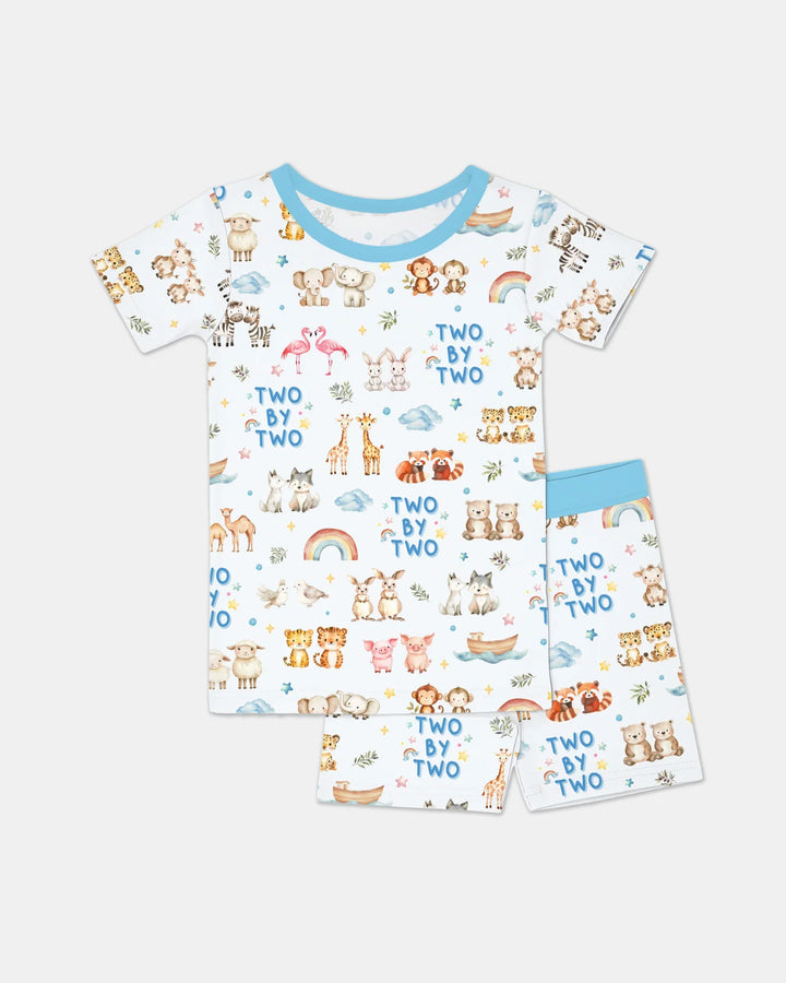 Template Zweiteiliges Pyjama-Set mit kurzen Ärmeln und Shorts
