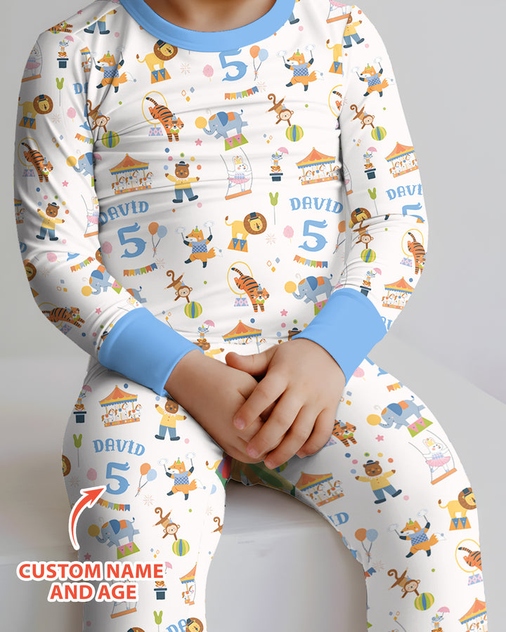 Zweiteiliges Langarm-Pyjama-Set mit Sommerfrüchten