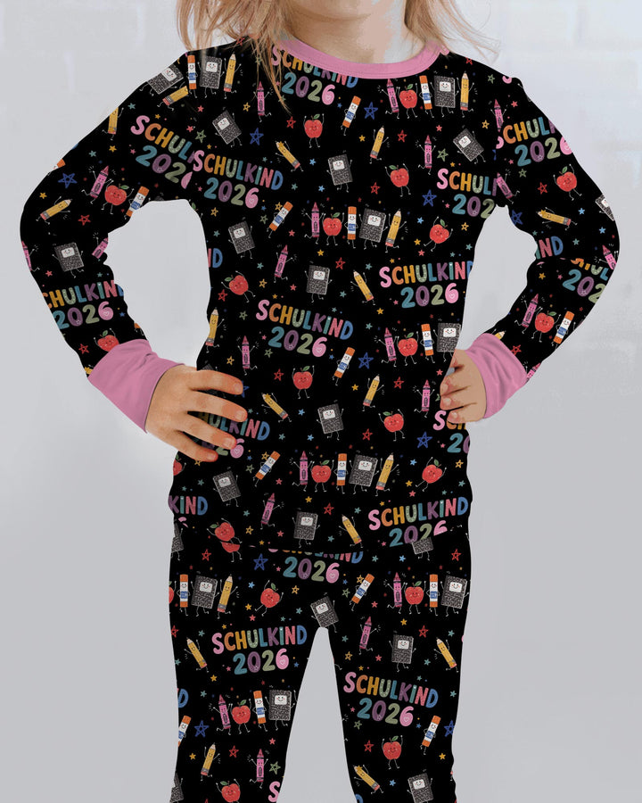 Conjunto de pijama de dos piezas de bambú de manga larga