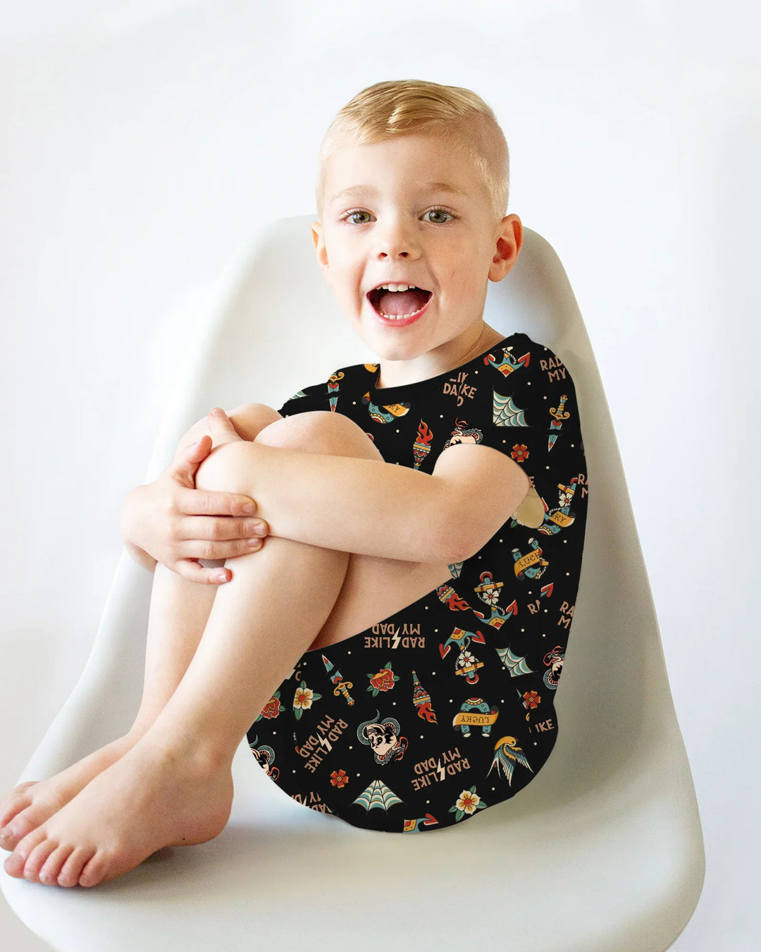 Conjunto de pijama de dos piezas de bambú a juego de manga corta y pantalón corto Rad Dad Society para padre e hijo