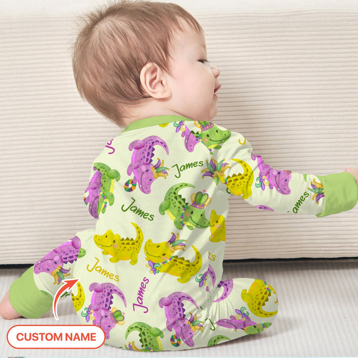 Custom Name Mardi Gras Alligator Convertible Zippy