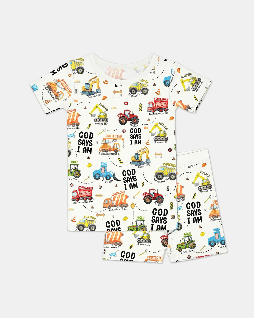 God Says I Am Boy Two Piece Short Sleeve Shorts Pajama Set