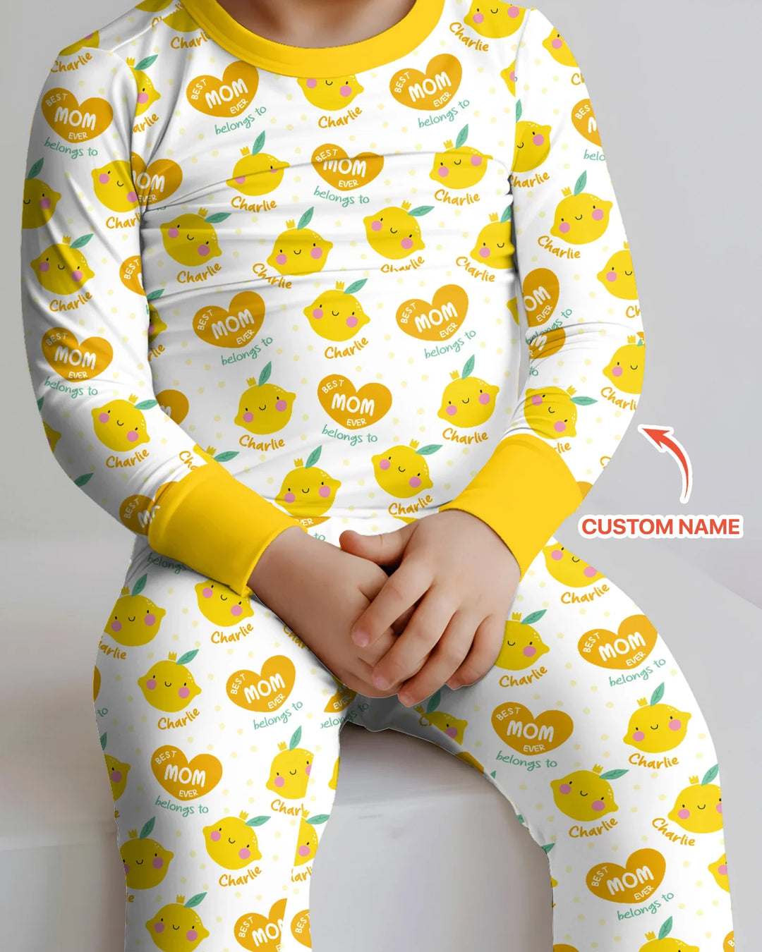 Custom Name Best Mom Ever Belongs to Bamboo Two Piece Long Sleeve Pajama Set