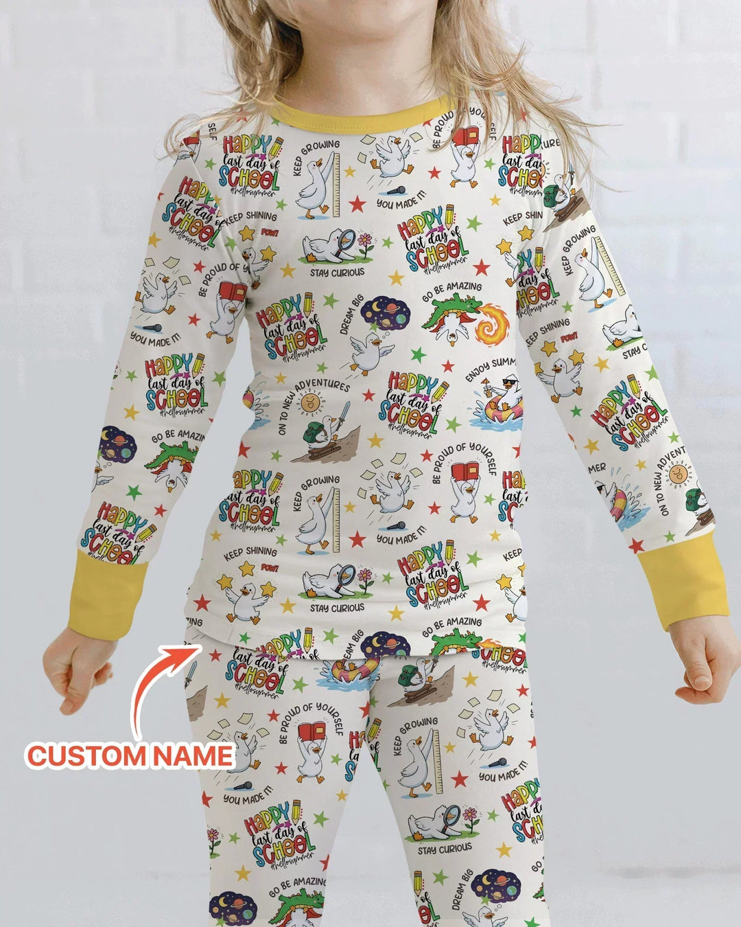 Silly Goose Happy Last Day of School Bamboo Two Piece Long Sleeve Pajama Set