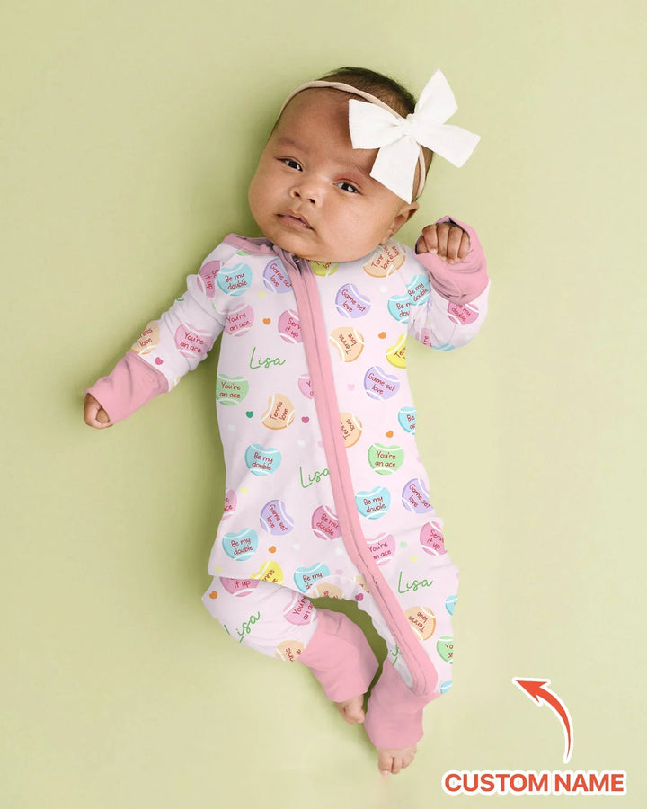 Custom Name Tennis Candy Hearts Bamboo Convertible Zippy