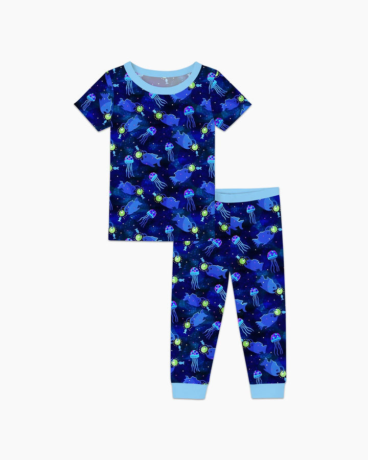 Happy Glow Fish Bamboo Two Piece Short Sleeve Pajama Set