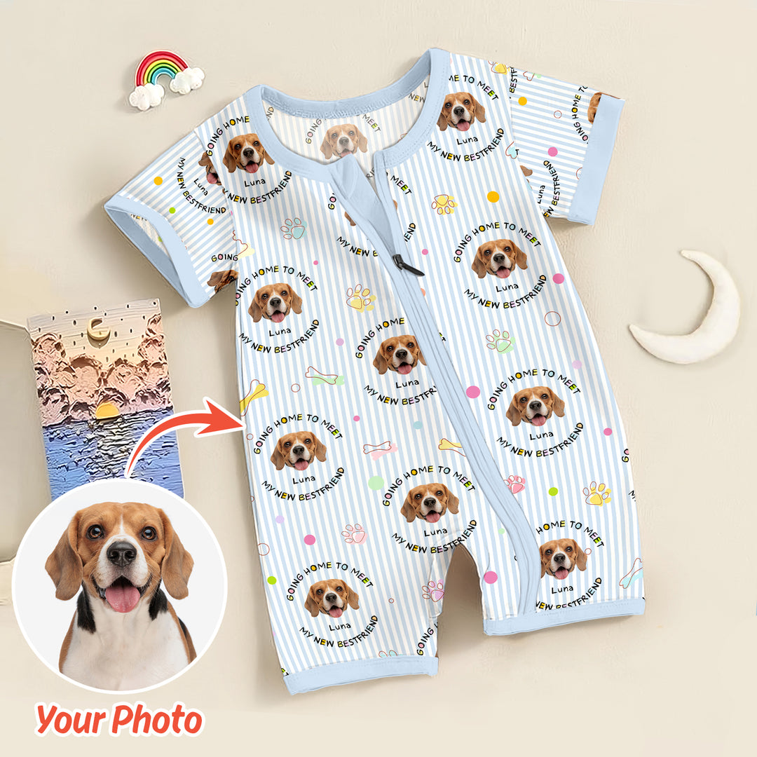 Gerippte Babykleidung mit individuellem Foto - Weich &amp; Skizzenhaft