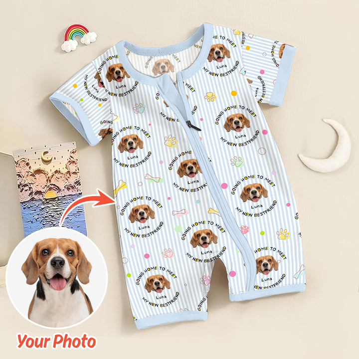 Gerippte Babykleidung mit individuellem Foto - Weich &amp; Skizzenhaft