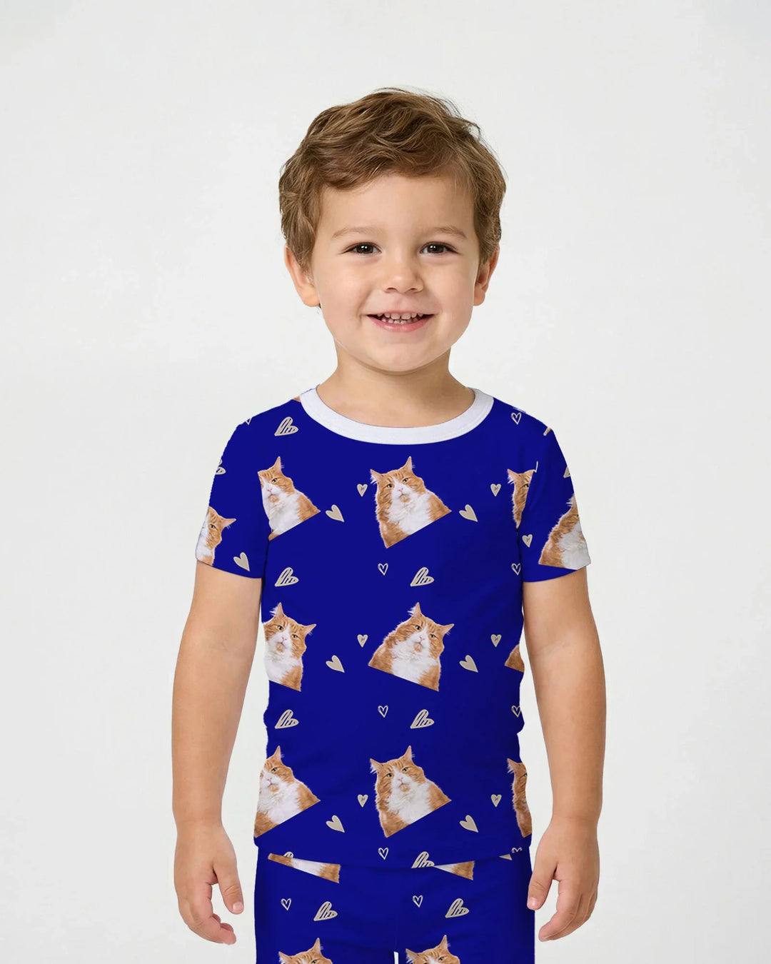 Custom Face All Over Bamboo Two Piece Short Sleeve Pajama Set