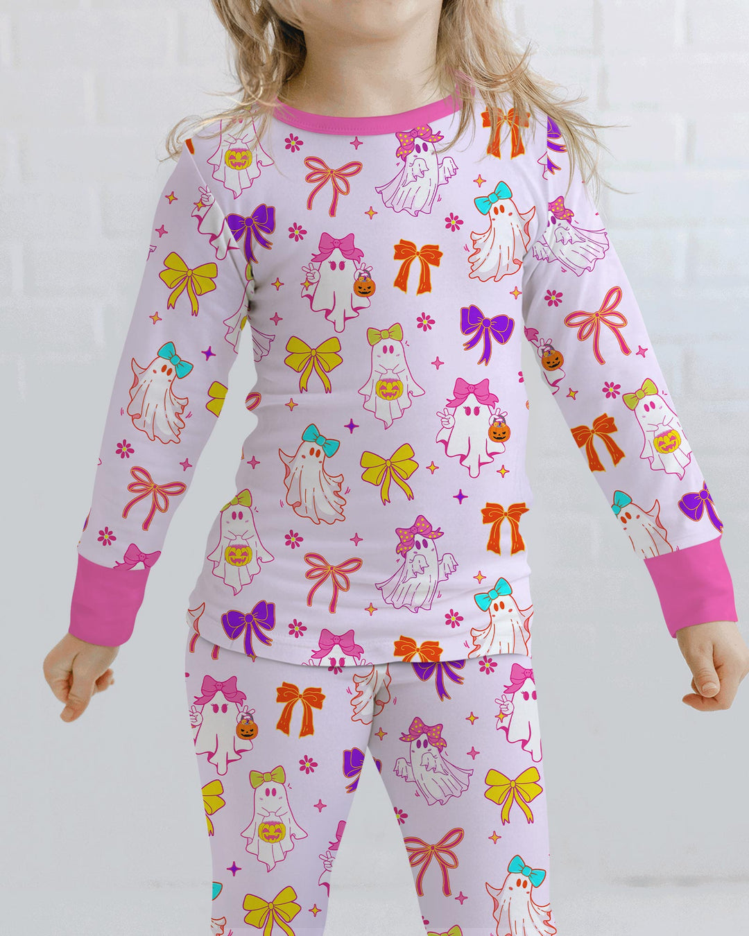 Coquette Ghost & Bow Bamboo Two Piece Long Sleeve Pajama Set