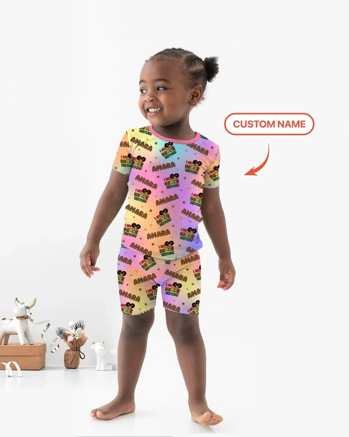 Zweiteiliges Pyjama-Set mit kurzen Ärmeln und Shorts im Sommer-Design