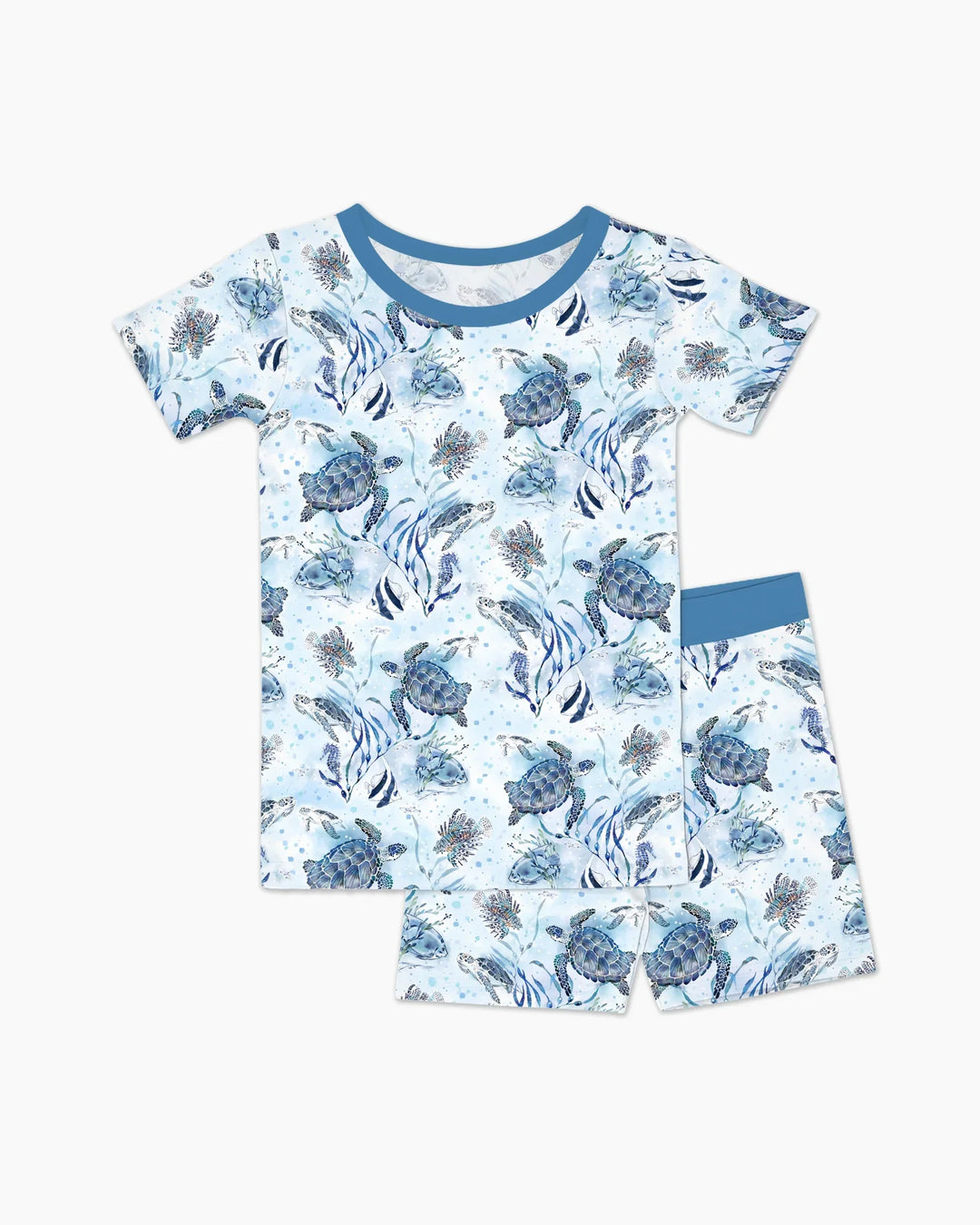 Little Turtles Family Matching Bamboo Two Piece Short Sleeve Shorts Pajama Set