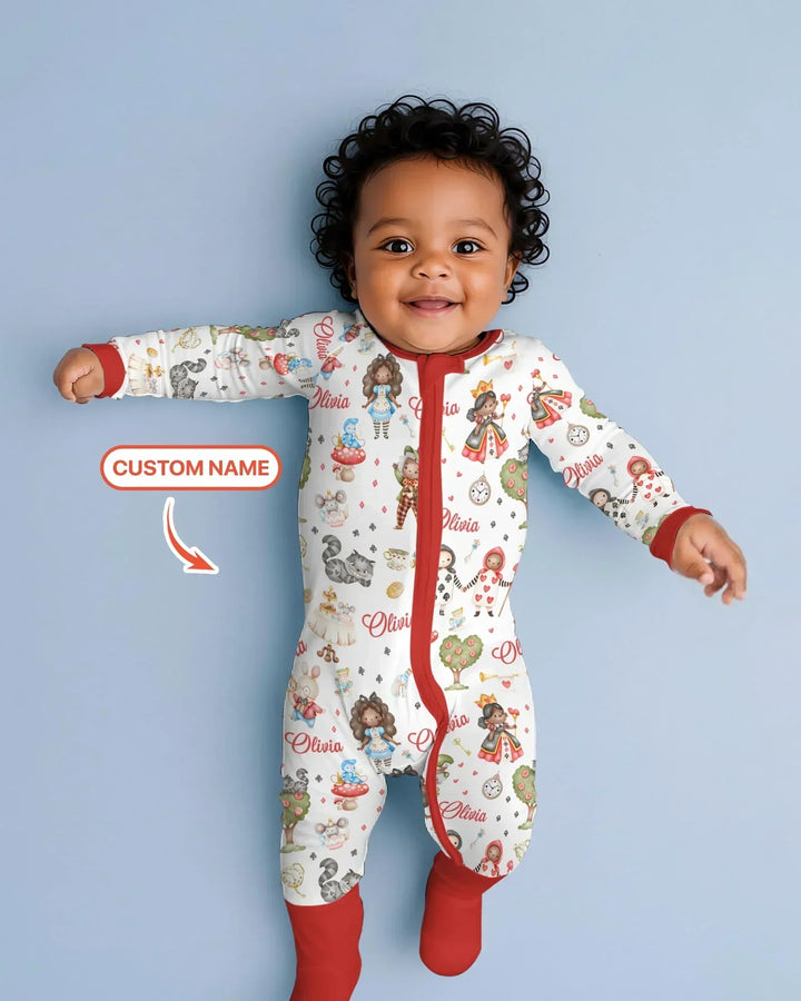 Whimsical Wonderland Tea Party Custom Name Convertible Zippy