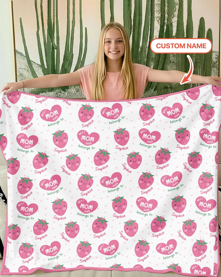 Custom Name Best Mom Ever Belongs to Bamboo Blanket