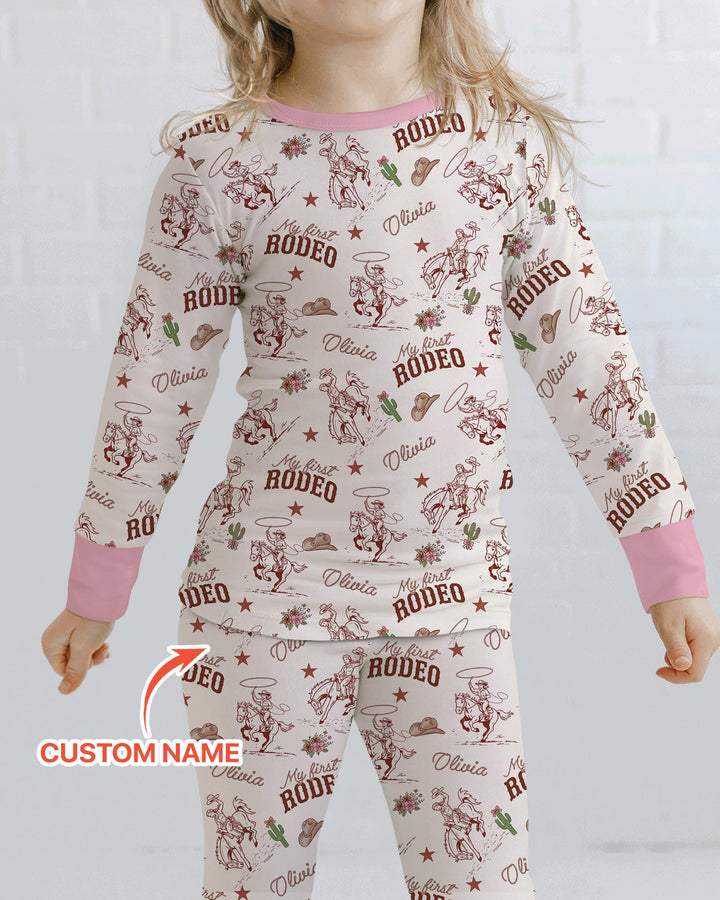Conjunto de pijama de dos piezas de bambú con mangas largas, plantilla PERSONALIZADA