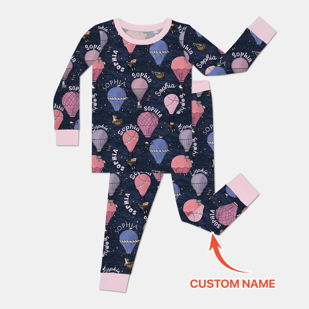 Zweiteiliges Langarm-Pyjama-Set mit Sommerfrüchten