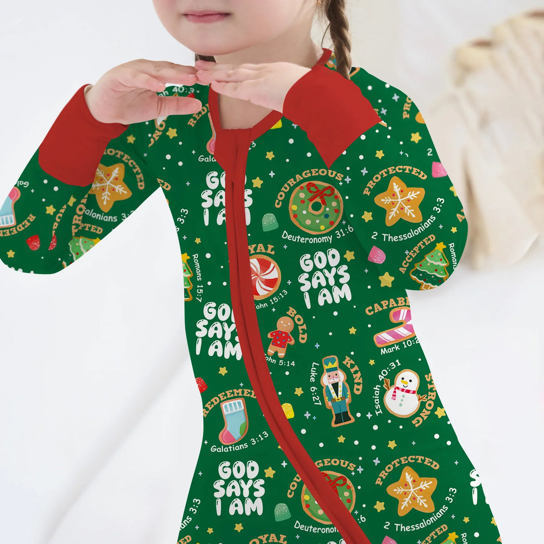 Merry Christmas God Says I Am Boy Convertible Zippy , Merry Christmas God Says I Am Boy Convertible Zippy - 0-3M