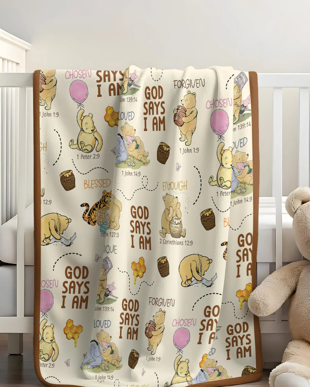 God Says I Am Little Blessings Bamboo Blanket