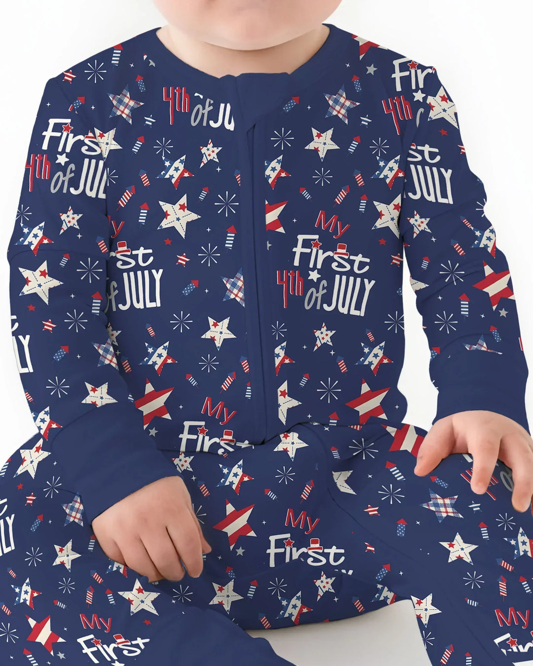 My First 4th of July Star Striped  Bamboo Convertible Zippy