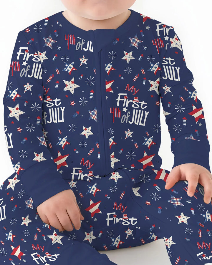 My First 4th of July Star Striped  Bamboo Convertible Zippy