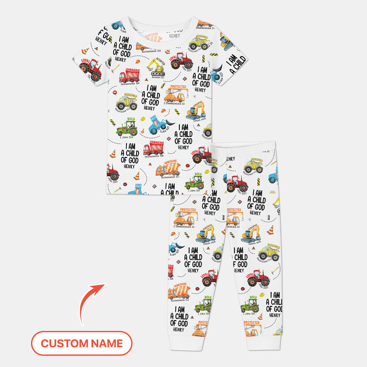 I Am A Child Of God Custom Name Two Piece Short Sleeve Pajama Set