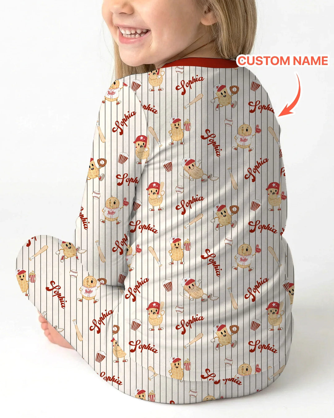 Custom Nam Retro Ballgame Bamboo Two Piece Long Sleeve Pajama Set
