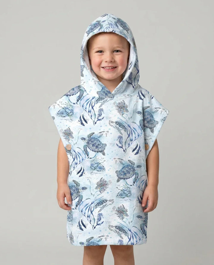 Little Turtles Family Matching Bamboo Swim Poncho