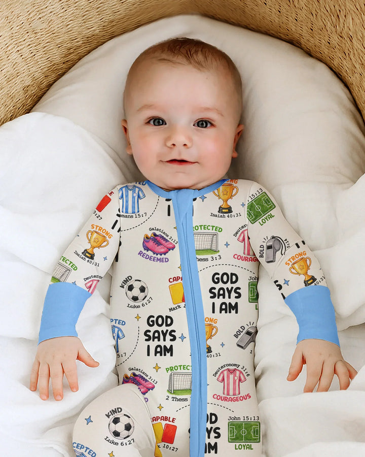 God Says I Am Soccer Bamboo Convertible Zippy