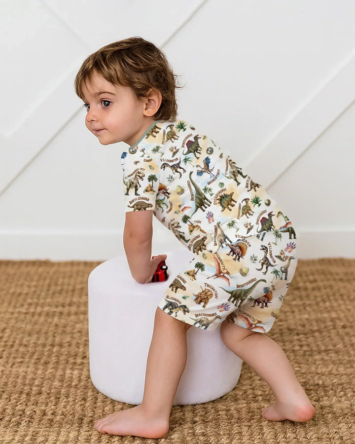 Dino Discovery Bamboo Two Piece Short Sleeve Shorts Pajama Set