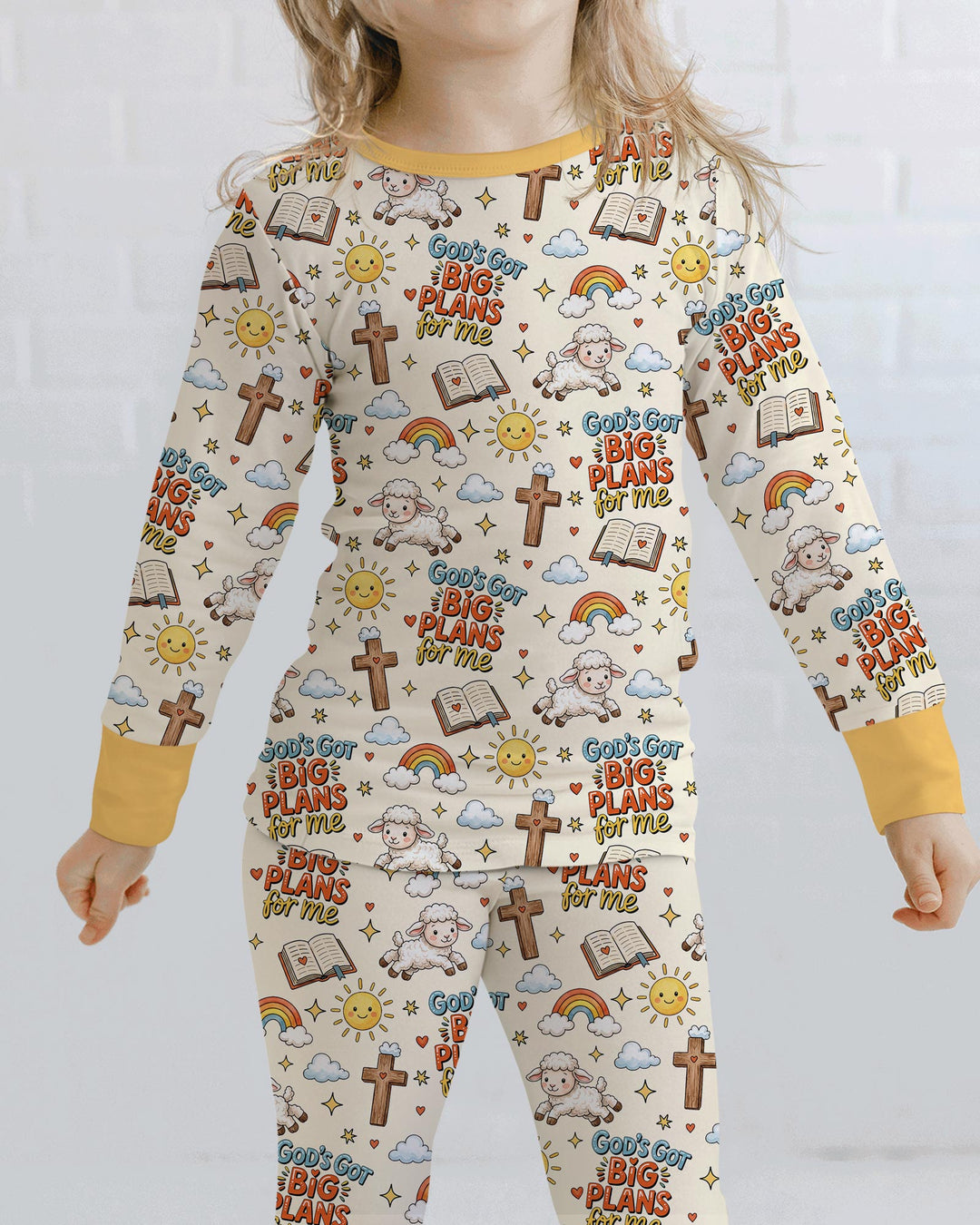 Zweiteiliges Langarm-Pyjama-Set mit Sommerfrüchten