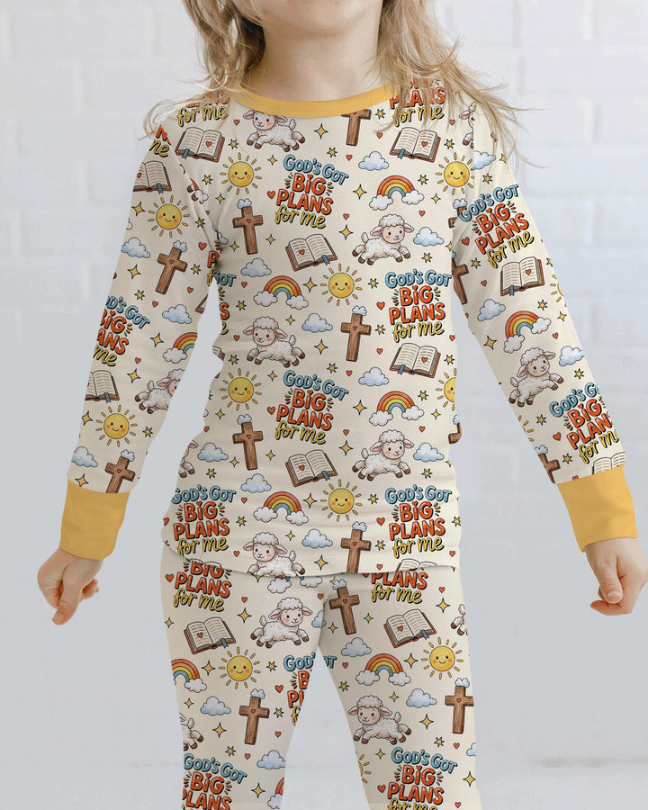 Zweiteiliges Langarm-Pyjama-Set mit Sommerfrüchten