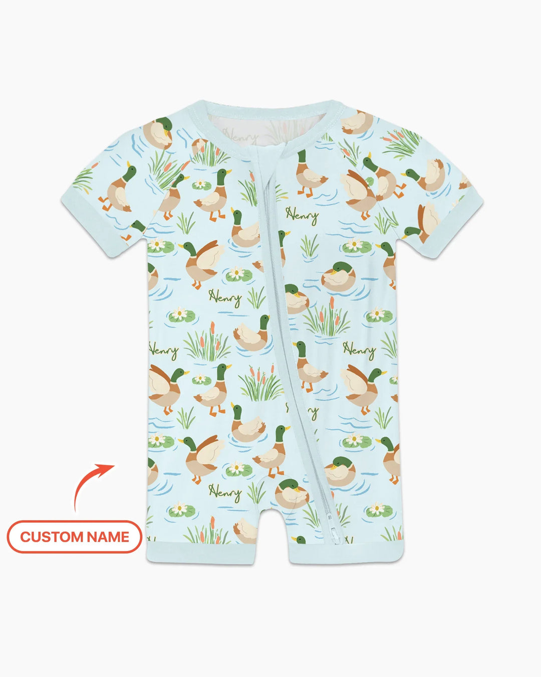 Personalized Mallard Duck Bamboo Shorty Zippy