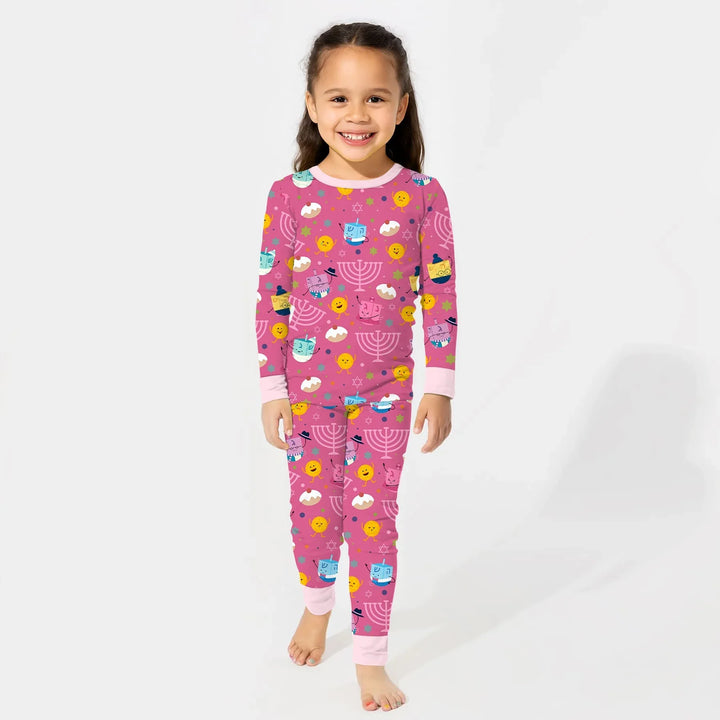 Hanukkah Little Dreidel Family Two Piece Long Sleeve Pajama Set