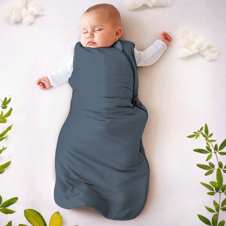 Stahlblau Baby Schlafsack Bambus - elegant und unterstützend