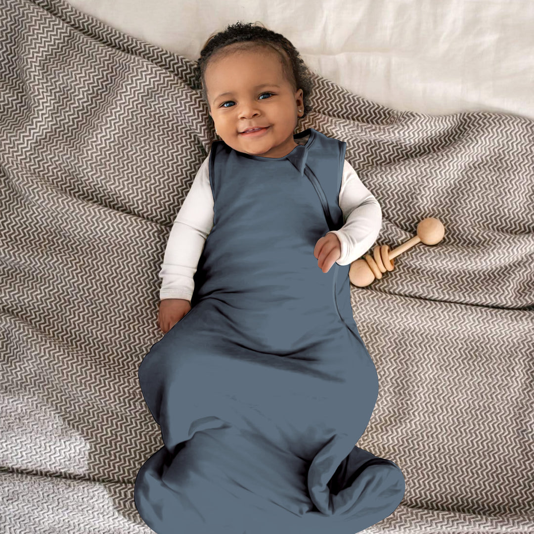 Stahlblau Baby Schlafsack Bambus - elegant und unterstützend