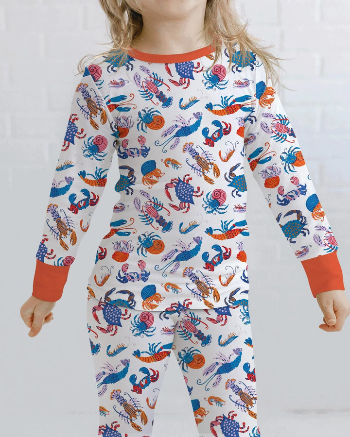 Crustacean Nation Family Matching Bamboo Two Piece Long Sleeve Pajama Set