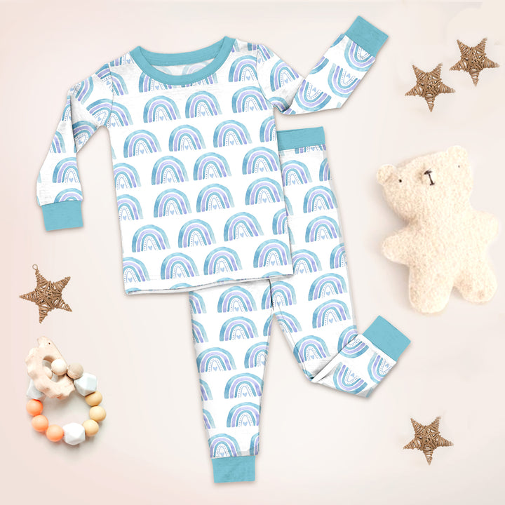 Bamboo Blue Rainbows Outfit for Baby – Soft and Colorful