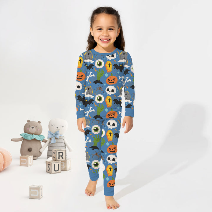 Little Monsters Two Piece Long Sleeve Pajama Set For Halloween