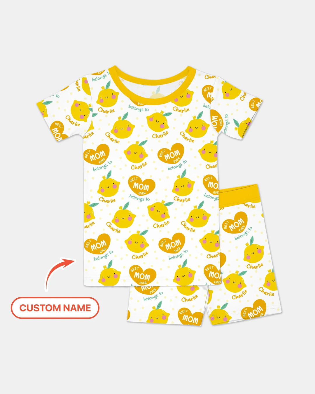 Custom Name Best Mom Ever Belongs to Bamboo Two Piece Short Sleeve Shorts Pajama Set