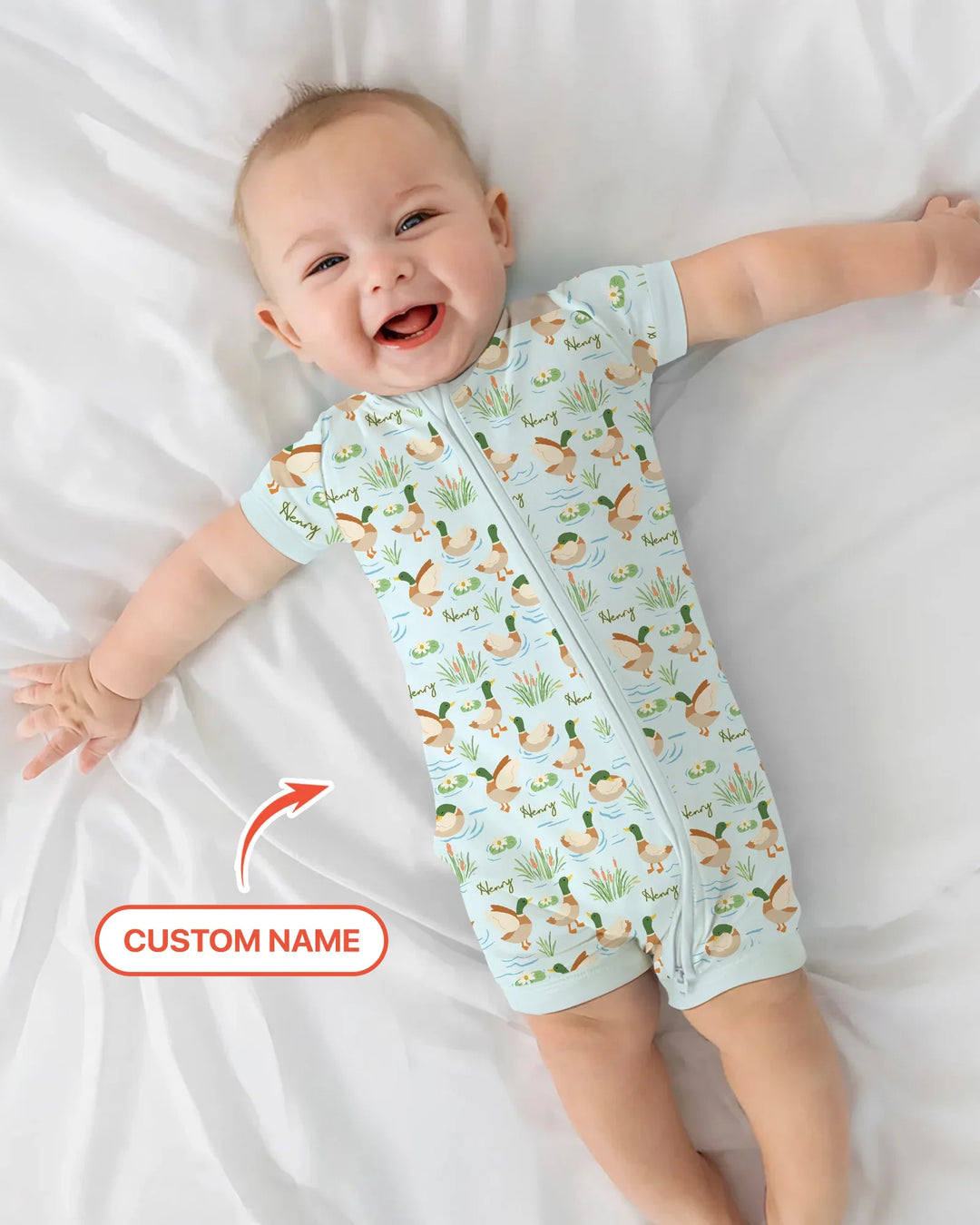 Personalized Mallard Duck Bamboo Shorty Zippy