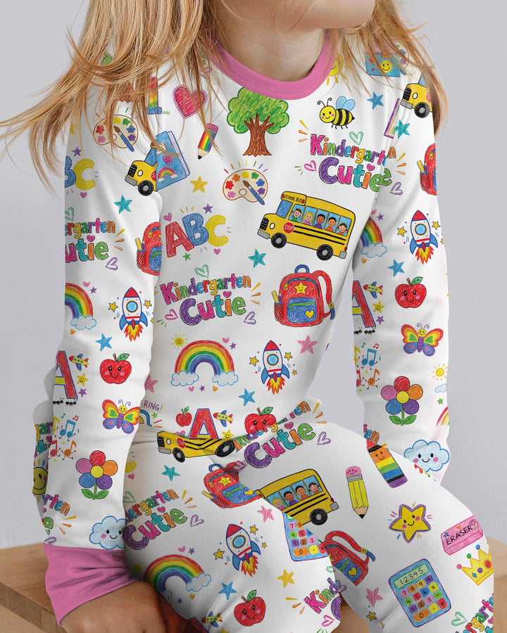 Kindergarten Cutie Bamboo Two Piece Long Sleeve Pajama Set
