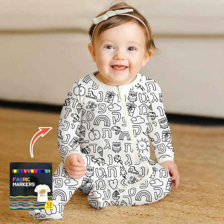 Gerippte Babykleidung mit individuellem Foto - Weich &amp; Skizzenhaft