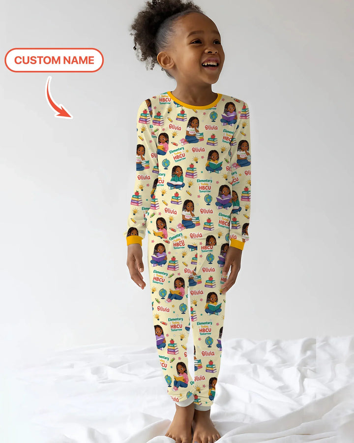 Zweiteiliges Langarm-Pyjama-Set mit Sommerfrüchten