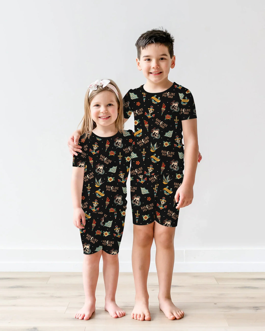 Conjunto de pijama de dos piezas de bambú a juego de manga corta y pantalón corto Rad Dad Society para padre e hijo
