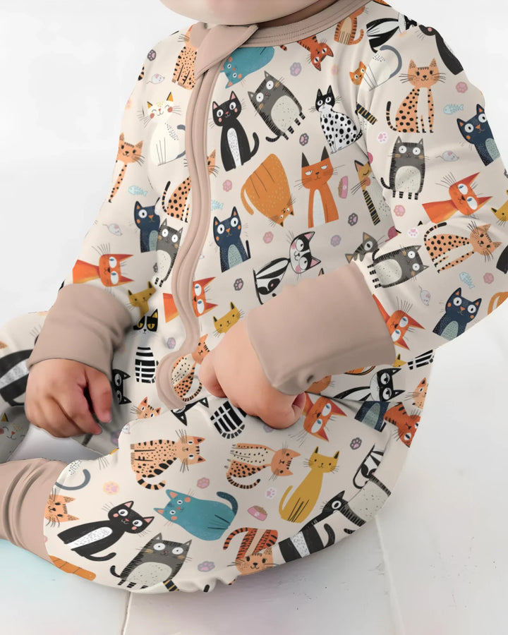 Goofy Mischief Cat Family Matching Bamboo Convertible Zippy