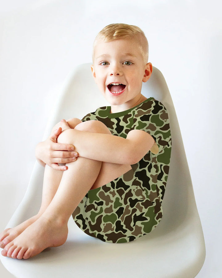 Mallard Duck Hunting Camouflage Bamboo Two Piece Short Sleeve Shorts Pajama Set
