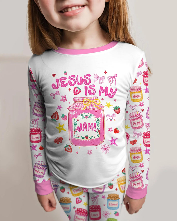 Preppy Summer Jesus Is My Jam Bamboo Two Piece Long Sleeve Pajama Set